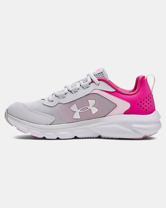 Girls' Grade School UA Assert 9 Running Shoes, Gray, pdpMainDesktop image number 1
